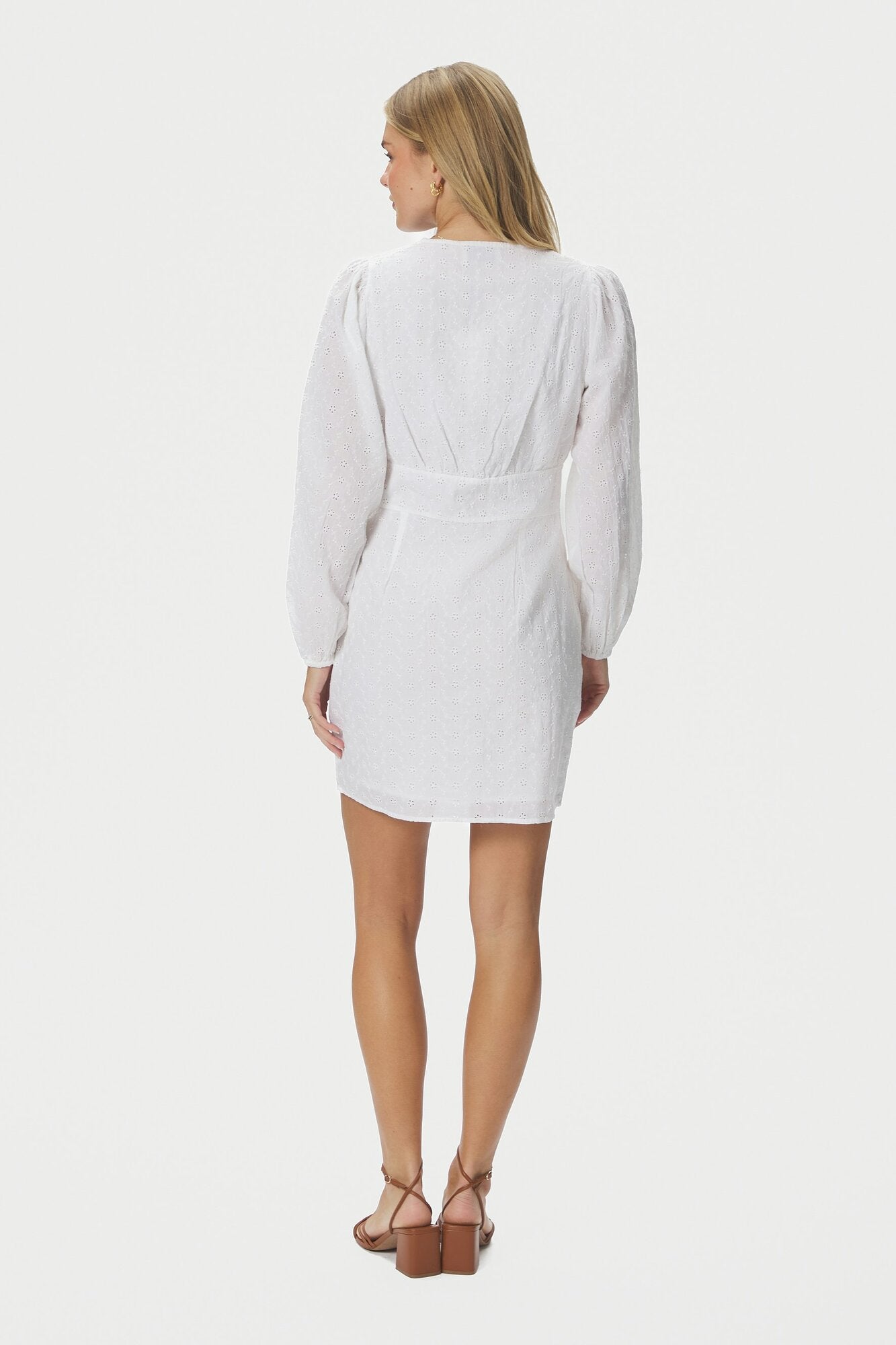 Mabel Embroidery kjole - hvid
